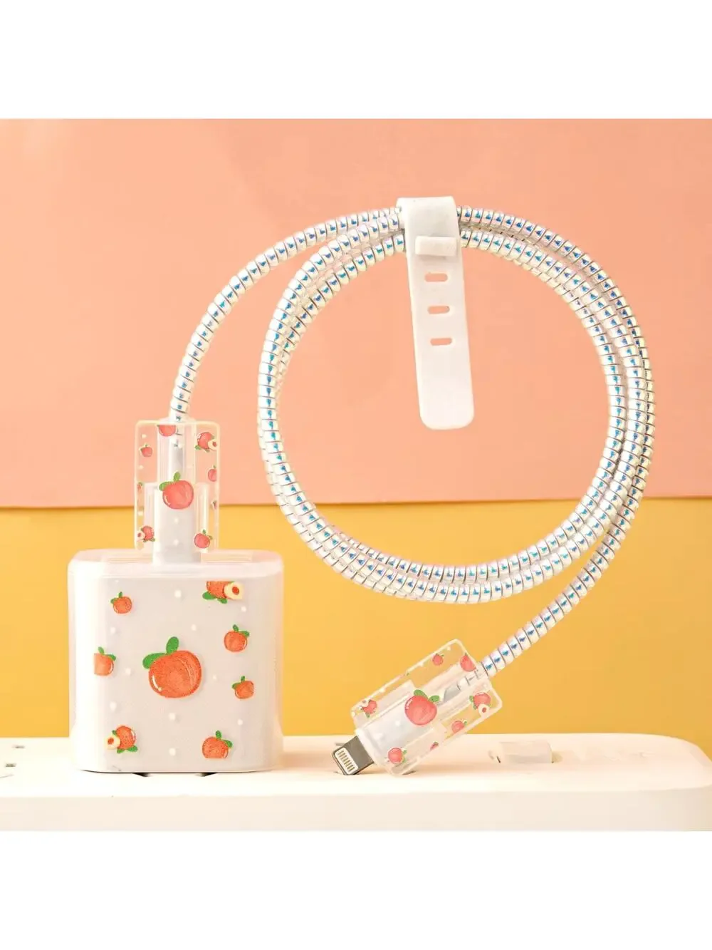 Peach iPhone Charger Cable Protector P64